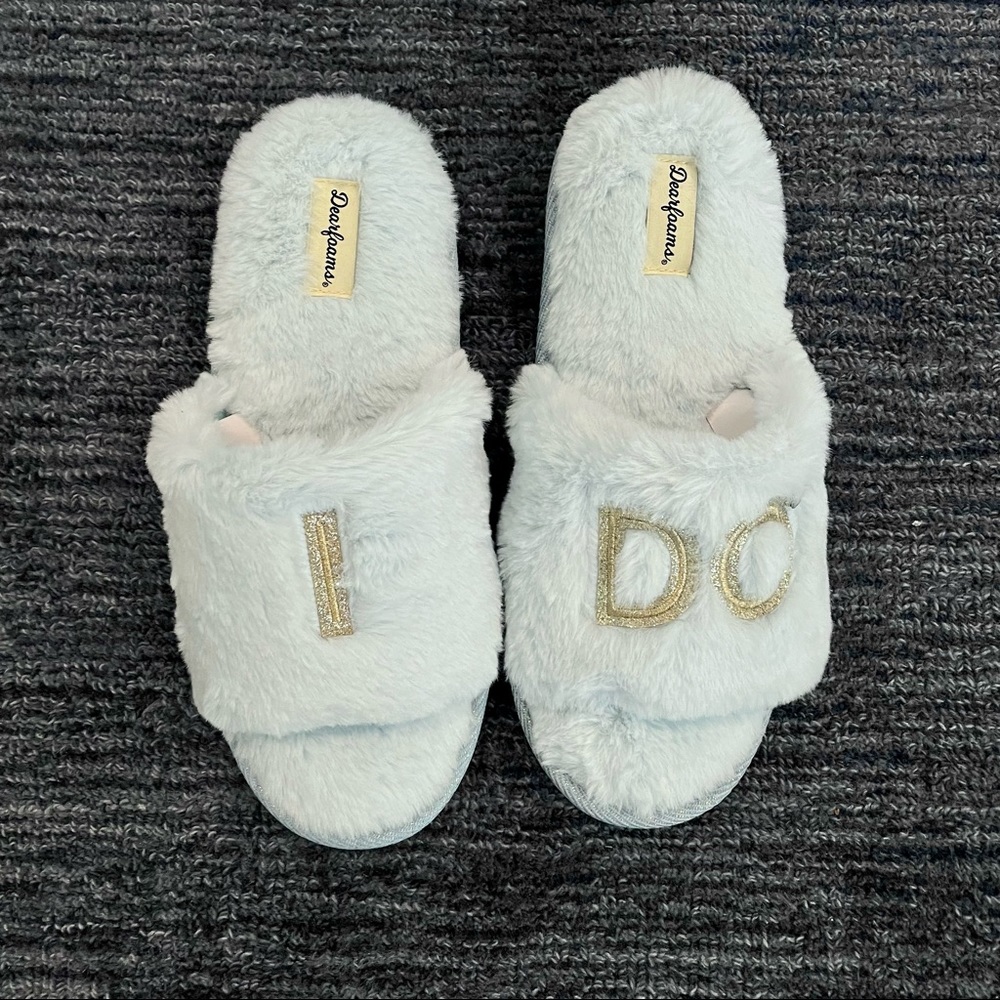 Something Blue “I DO” Bridal Slippers (Never Worn)